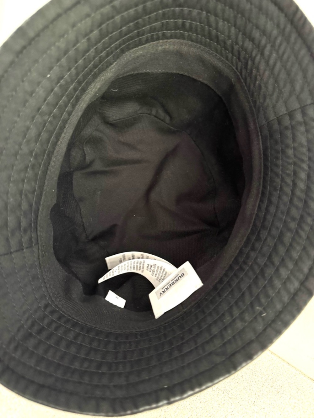 BURBERRY Black Cotton Bucket Hat Size M Fits Small Authenticated COA Included - Picture 3 of 7